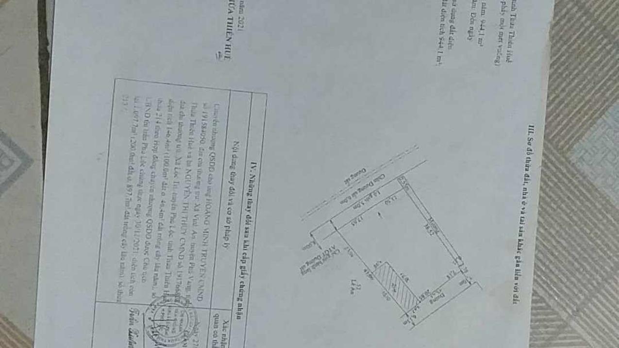 Bán đất nền đường Lý Thánh Tông thị trấn Phú Lộc Thừa Thiên Huế diện tích 100m² sổ đỏ chính chủ