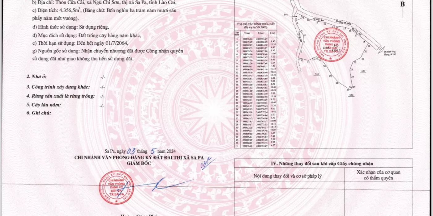 BÁN LÔ ĐẤT 5000M SAPA LÀO CAI CHÍNH CHỦ 0975.882.883