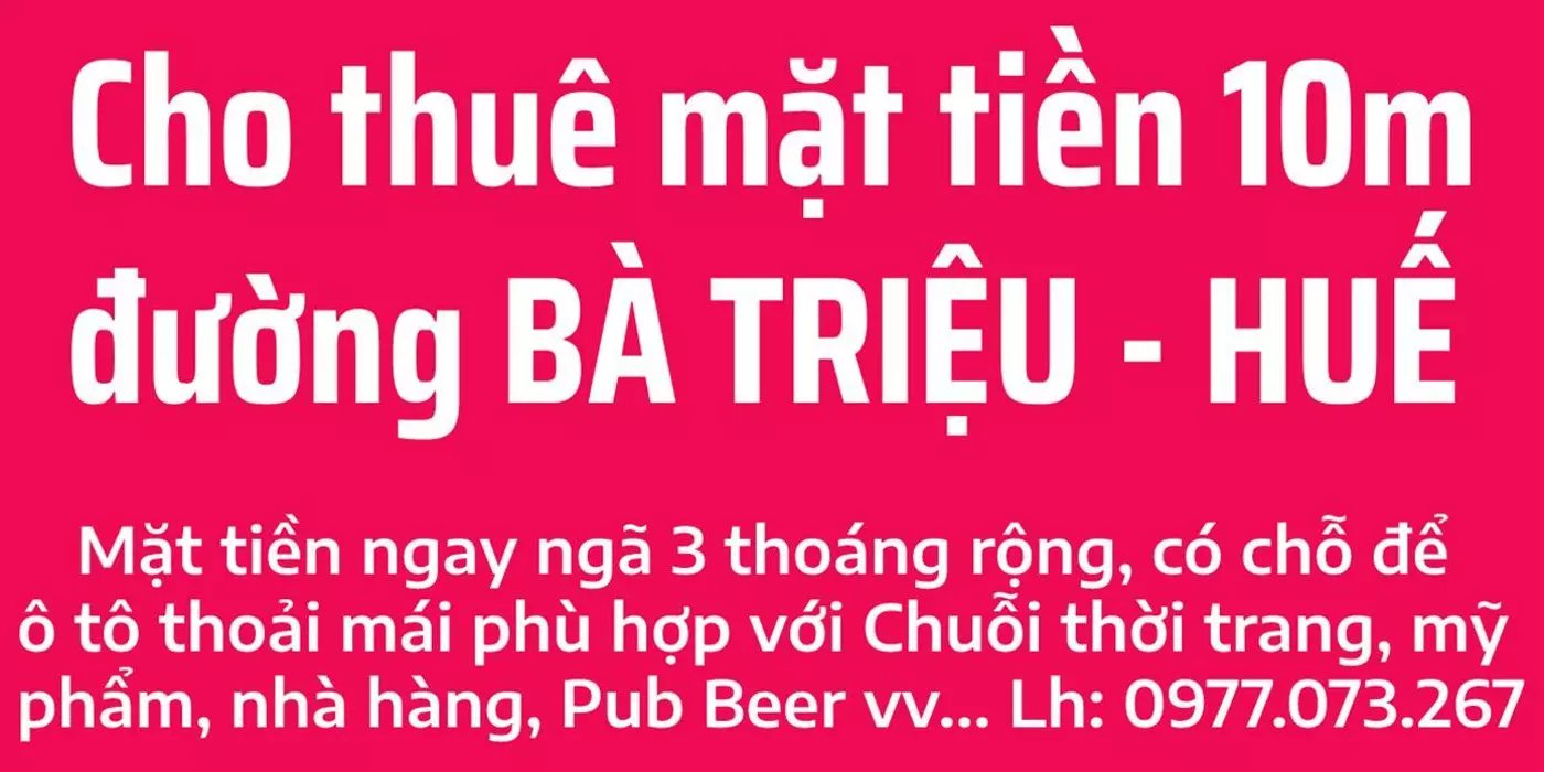 Cho thuê nhà mặt tiền nằm tại ngã ba Bà Triệu - Hà Huy Tập