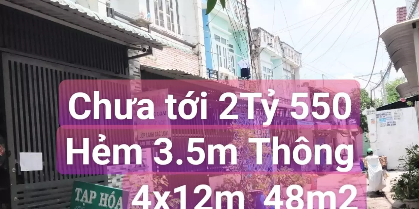 Hẻm xe hơi Thông 48M2 Ngay Chợ Đông Quang Hiệp Thành Quận12