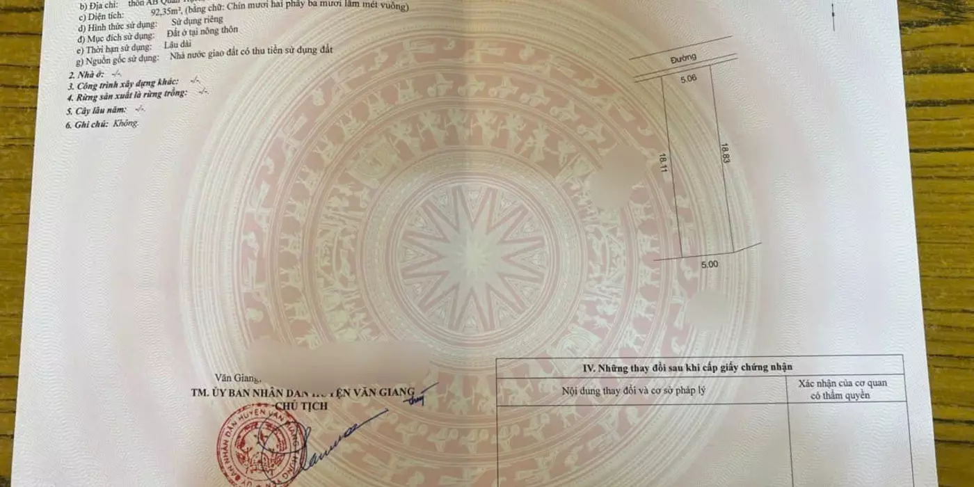 Đấu giá AB Quán Trạch -Liên Nghĩa - Văn Giang 93m mặt tiền 5m đường oto thông