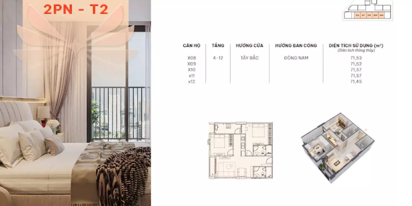 Bán căn hộ 2  phòng ngủ tại dự án CT2 VCN PHước Long Nha Trang