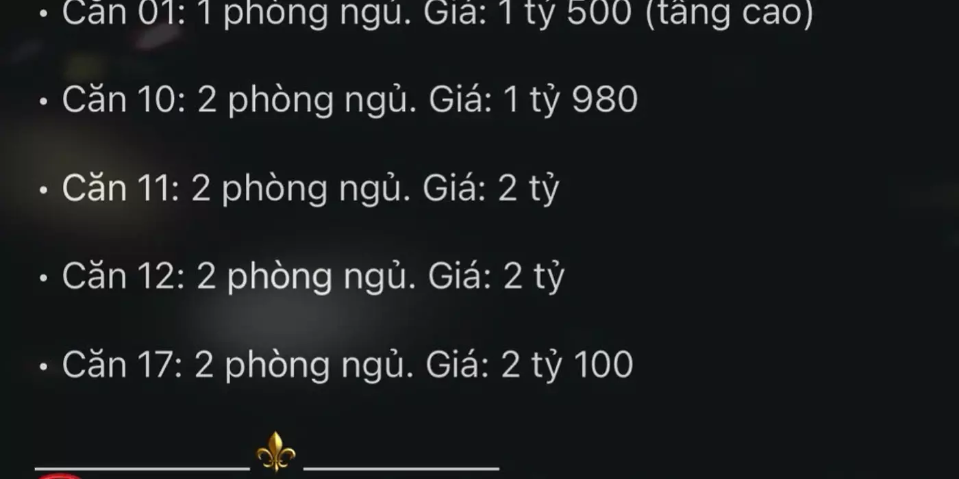 Giỏ hàng các căn hộ đang bán tại CT2 VCN Phước Long, Nha Trang mới nhất