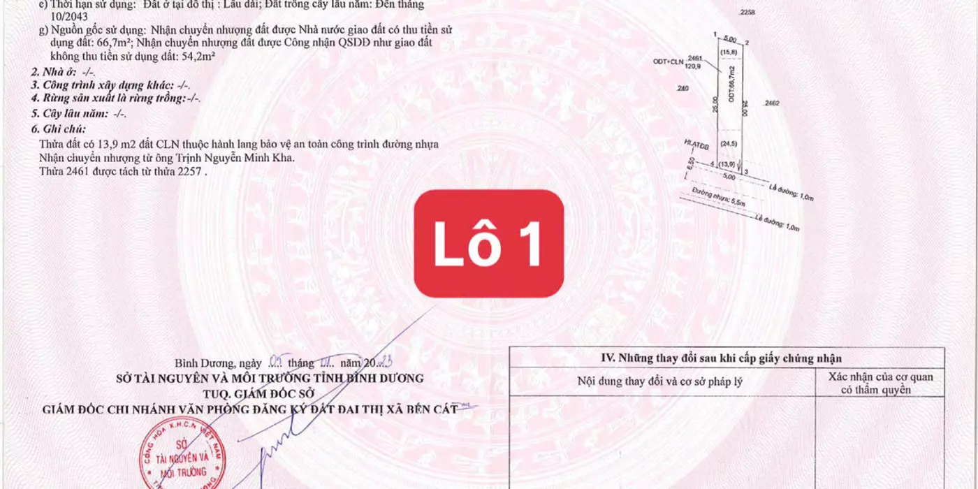 ĐẤT NỀN HOÀ LỢI, BẾN CÁT, BÌNH DƯƠNG