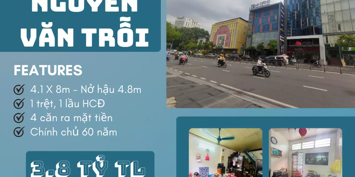 Bán nhà Phú Nhuận, 4.1x8 nở hậu, Nguyễn Văn Trỗi, 2 tầng HCĐ, không lộ giới