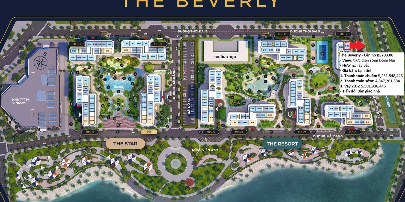 Căn hộ 2pn tại The Beverly, giá dưới 5 tỷ sở hữu ngay tầm view sông Đồng Nai 360 độ. LH 0964340640