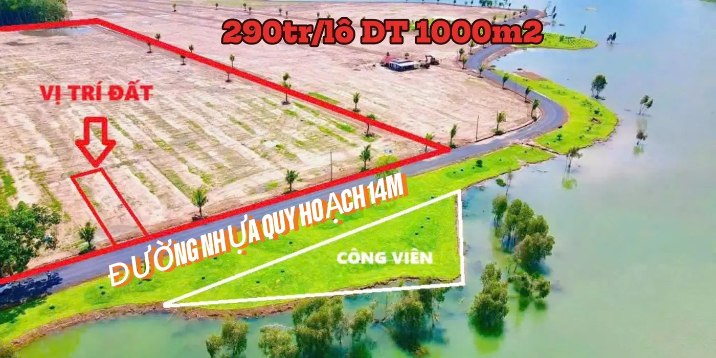 Bán đất nền 280tr/1000m view bờ hồ sinh thái nghỉ dưỡng tại Lộc Quang, Lộc Ninh, Bình Phước
