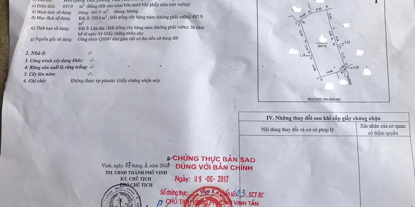 Bán lô đất 648m2 có nhà cấp 4 tại trung tâm tp Vinh