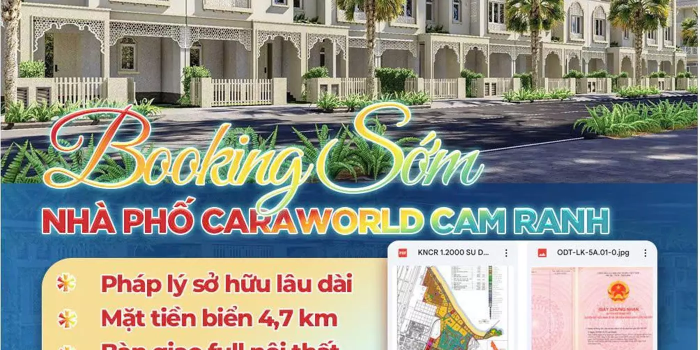 Hot Hot 500 Booking Chỉ Sau 2 Tuần - Nhanh tay sở hữu NHÀ PHỐ LIỀN KỀ BIỂN - CaraWorld Cam Ranh
