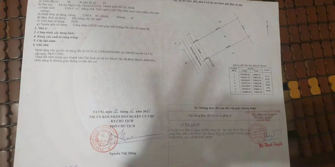 bán lô đất mặt tiền đỗ đăng tuyển củ chi dt 22 x 52m có thoorcuw qh hiện hữu