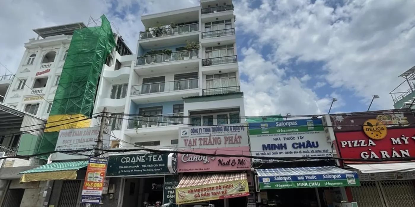 Tòa nhà 7 tầng 14 phong kinh dòng tiền 60tr/tháng, mặt tiền đường số 17 ngay chợ Tân Quy, Tân