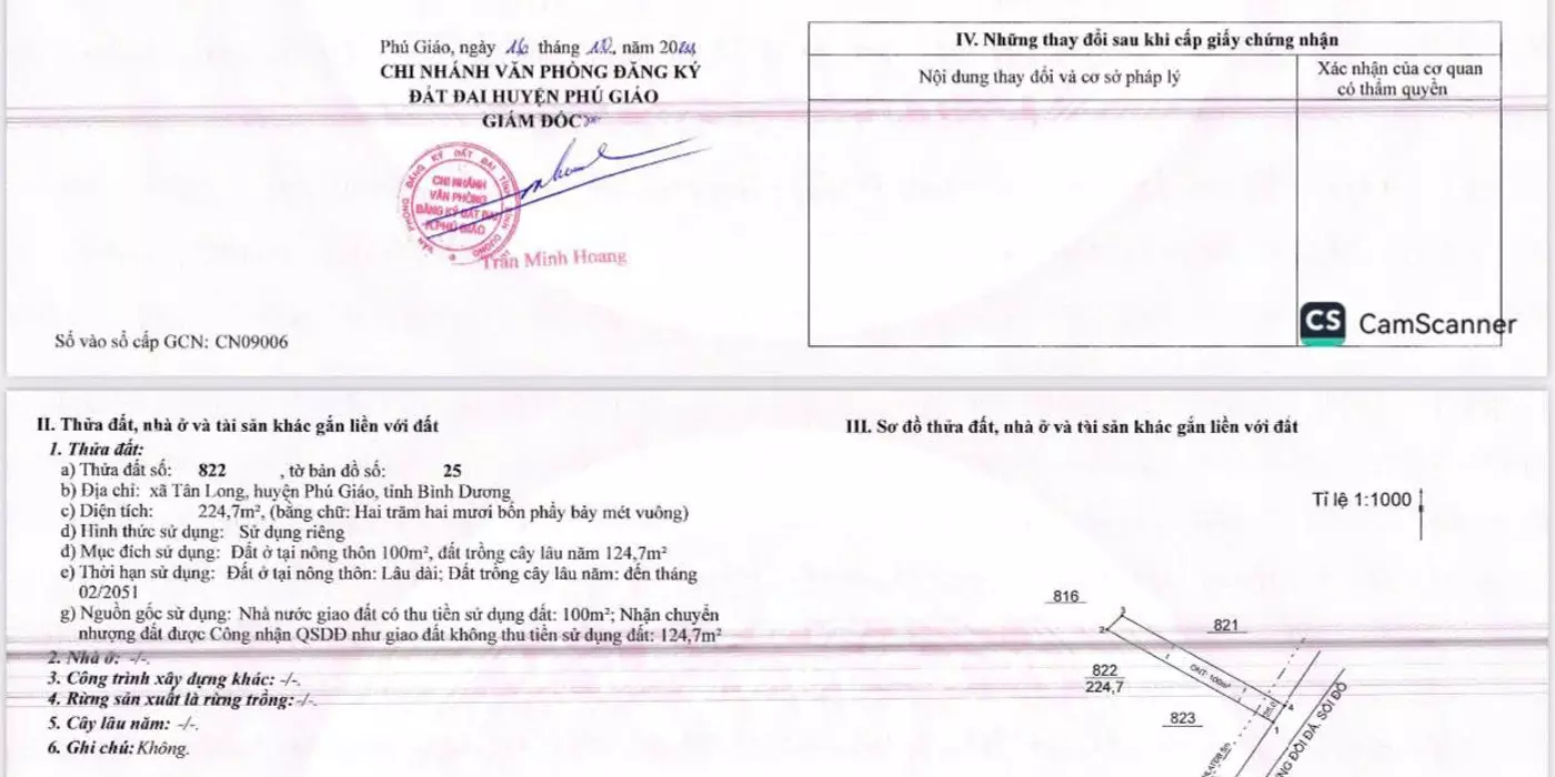 BÁN ĐẤT SỔ SẴN 250M2 TÂN LONG - PHÚ GIÁO - GIÁ 780 TRIỆU