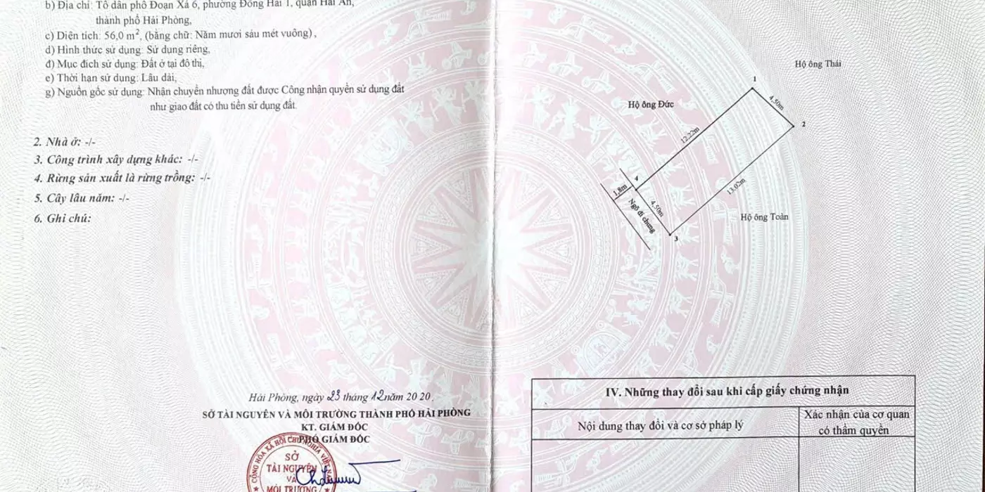 Bán nhà 4 tầng ngõ vườn mơ 358 Đà Nẵng,Hải An,Hp,giá đẹp yêu thương