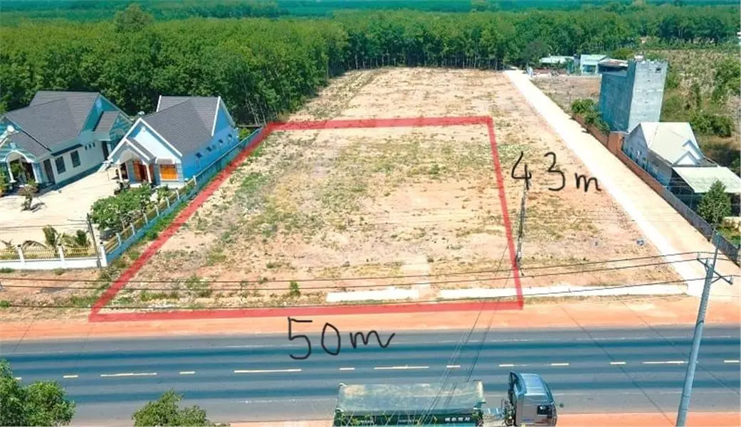 Sang Gấp 25x43=1125m2 Mặt Tiền Nhựa, QM Chơn Thành TT Kho Xưởng. Giá 38Triệu/mn