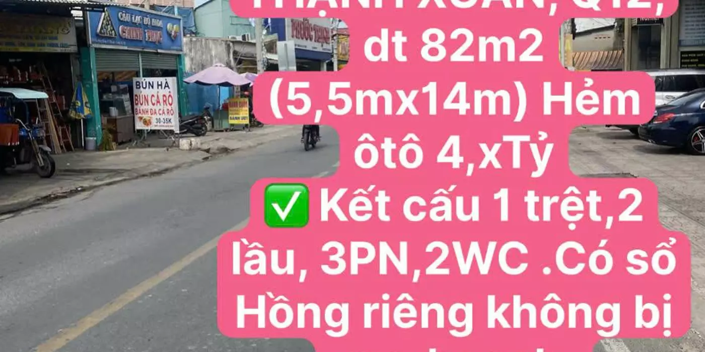 Siêu Phẩm Lô Góc Nhà 3 TẦNG đường HÀ HUY GIÁP 1 sẹc , phường THẠNH XUÂN, Q12, dt 82m2 (5,5mx14m)