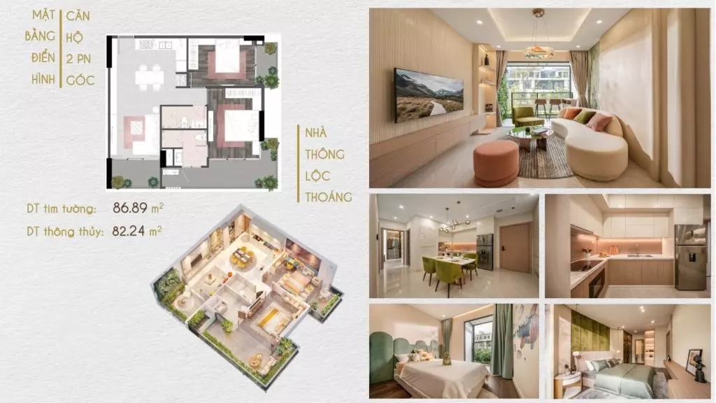 Sang nhượng suất nội bộ căn 2 phòng ngủ góc 87m2 dự án căn hộ Fiato Uptown giá cực