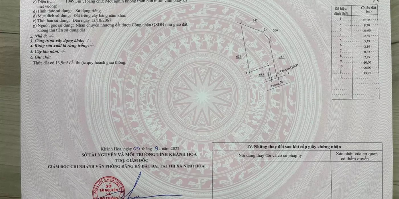 Hàng Hot Ninh Sim, Ninh Hòa, Khánh hòa, HNK QH thổ Cư Giá Chỉ 620k / m2 cạnh khu công nghiệp Ninh
