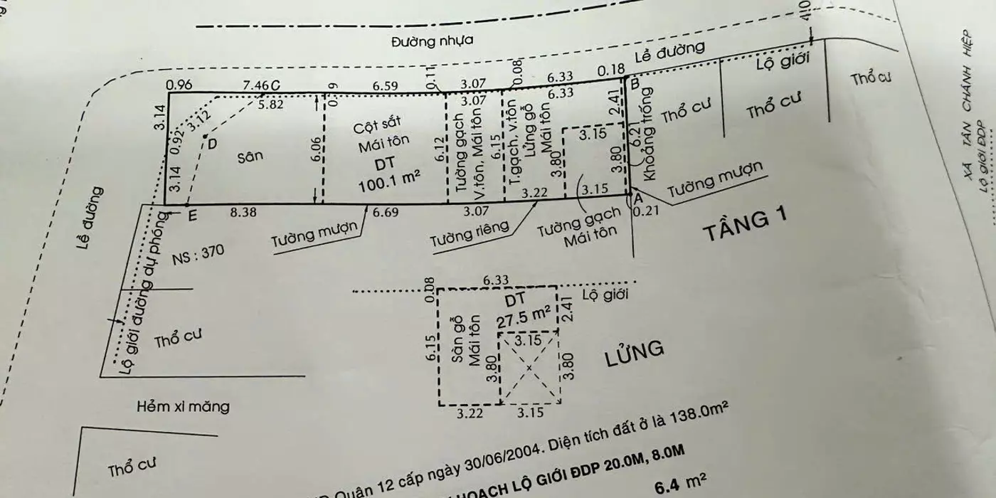 Bán Nhà (6x28) 2 Mặt Tiền Dương Thị Mười, P. Tân Thới Hiệp, Quận 12 Giá Rẻ