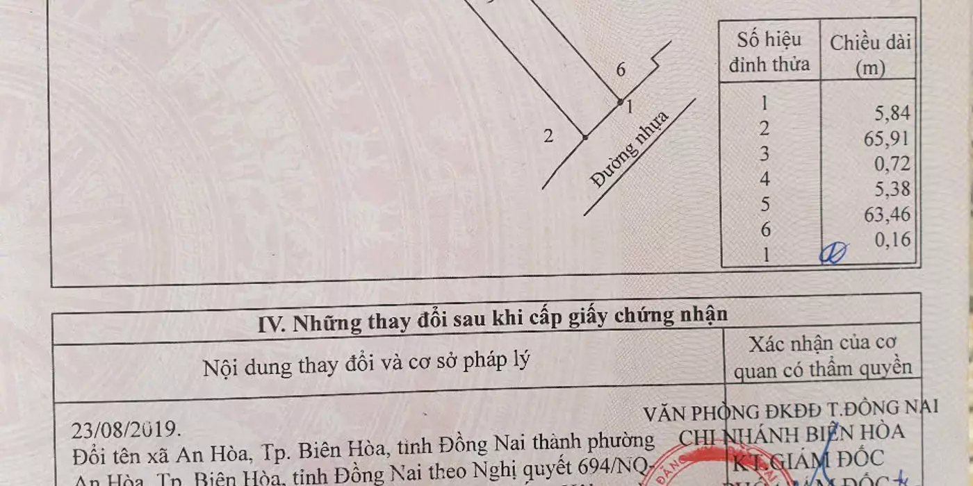 Bán 378.4m2 Nhà Đất Chính Chủ 2 Mặt Tiền Đường Nhựa Nguyễn Trung Trực, KP4, P.An Hòa, Biên Hòa