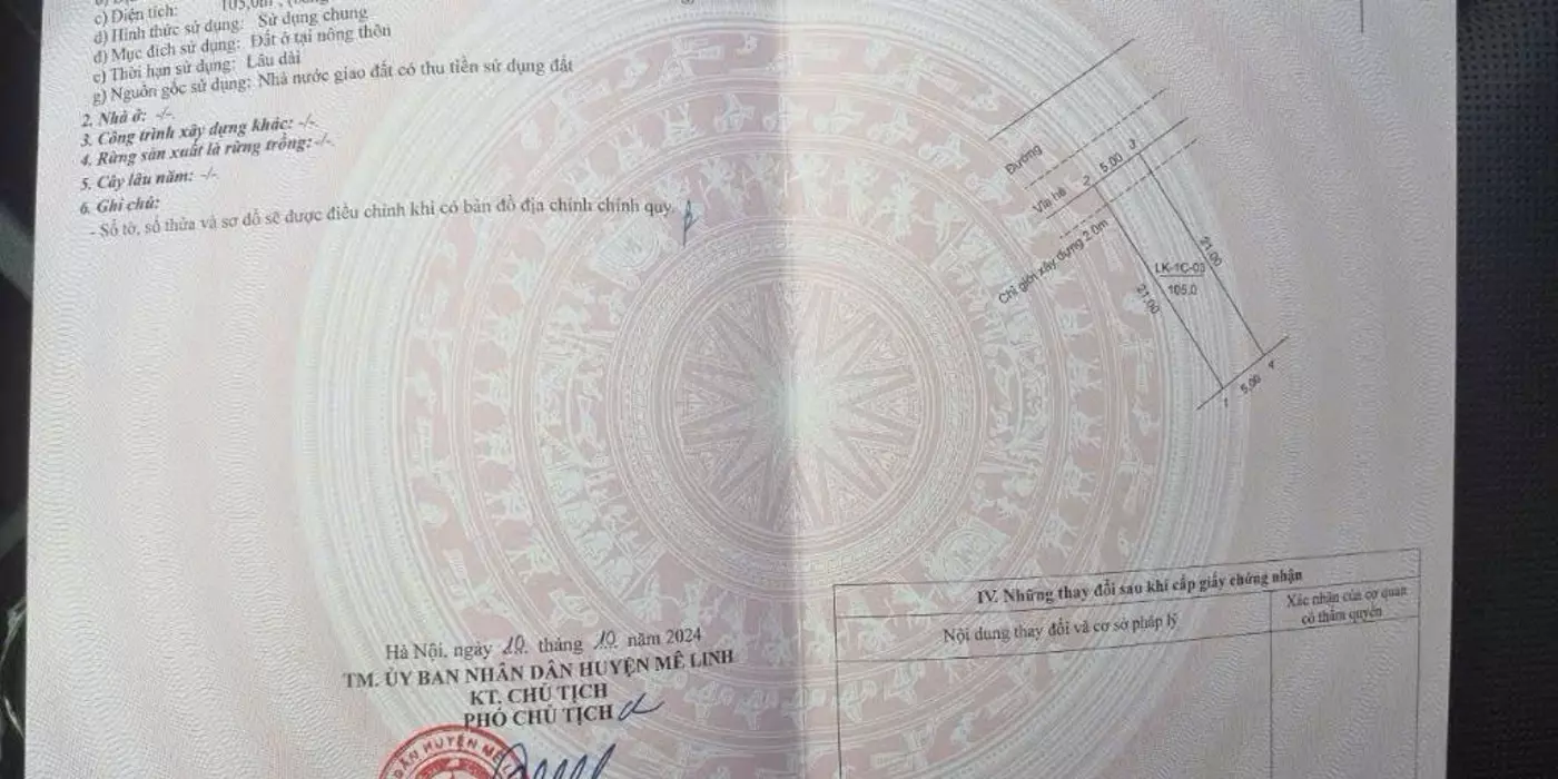 Bán lô đất đẹp khu đấu giá Bạch Đa, Kim Hoa, Mê Linh