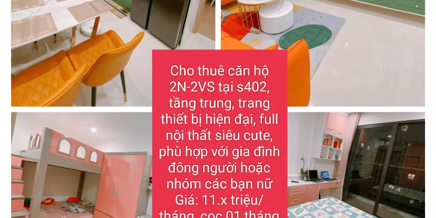 Cần tìm chủ mới cho thuê căn hộ 2N-2VS siêu xinh tại Vinsmart City, chỉ 11,xtr/tháng