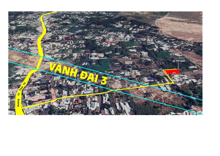 Bán đất Phú Thạnh, 1000m², có sẵn 150m² thổ cư, 2 mặt đường, 2 xuyệc Lý Thái Tổ