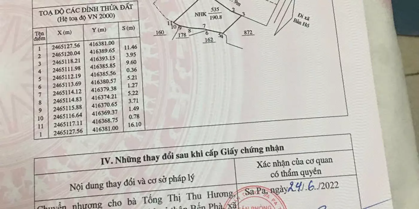 Đất nền du lịch giá rẻ tại Mường Hoa thị xã Sapa chính chủ cần sang nhượng gấp.