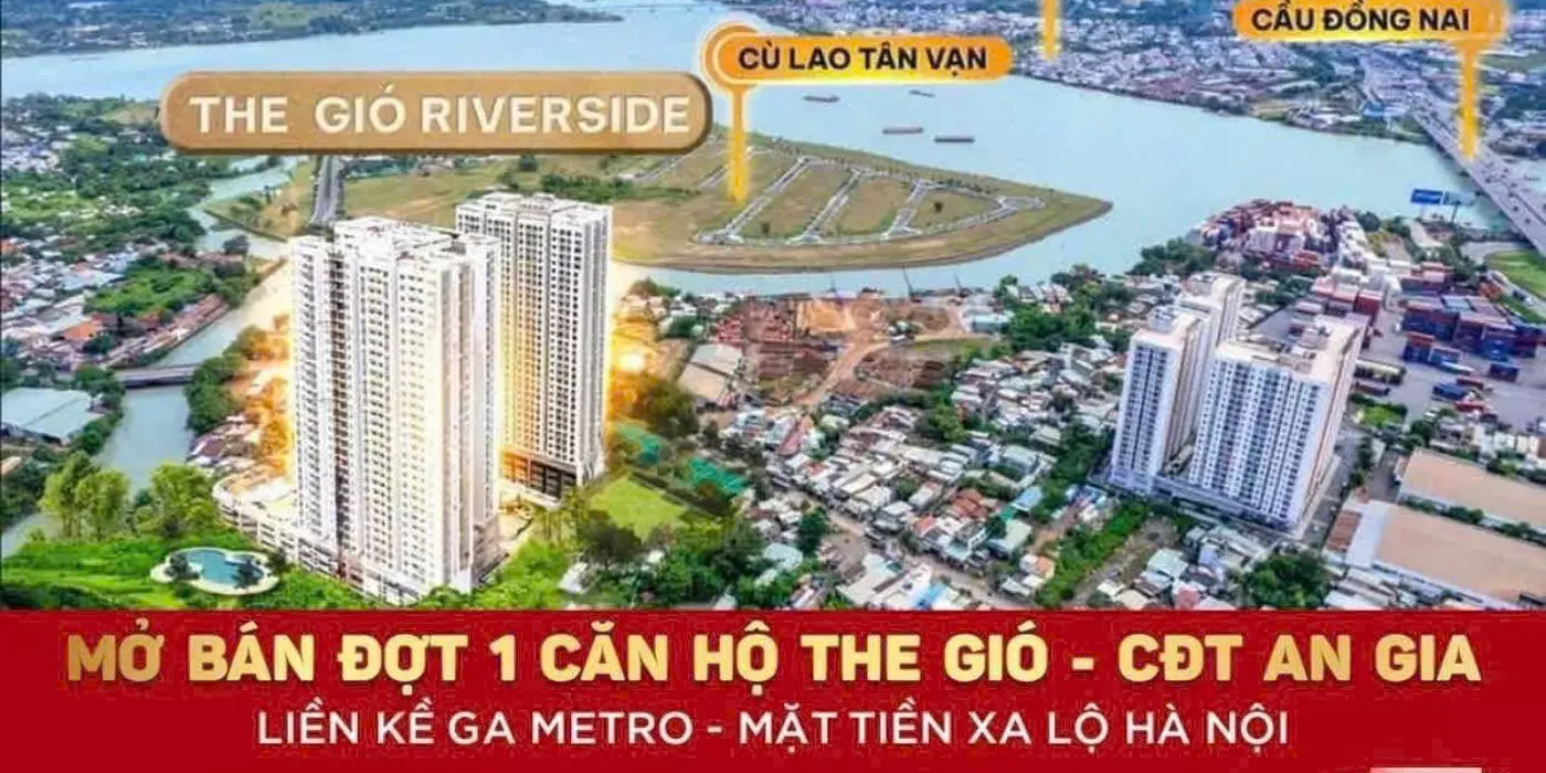 Bán Dự án The Gió An Gia 75m2 2PN 2WC TP Biên Hòa, Dĩ An, HCM, cạnh sông Đồng Nai, Ga Metro chỉ 40