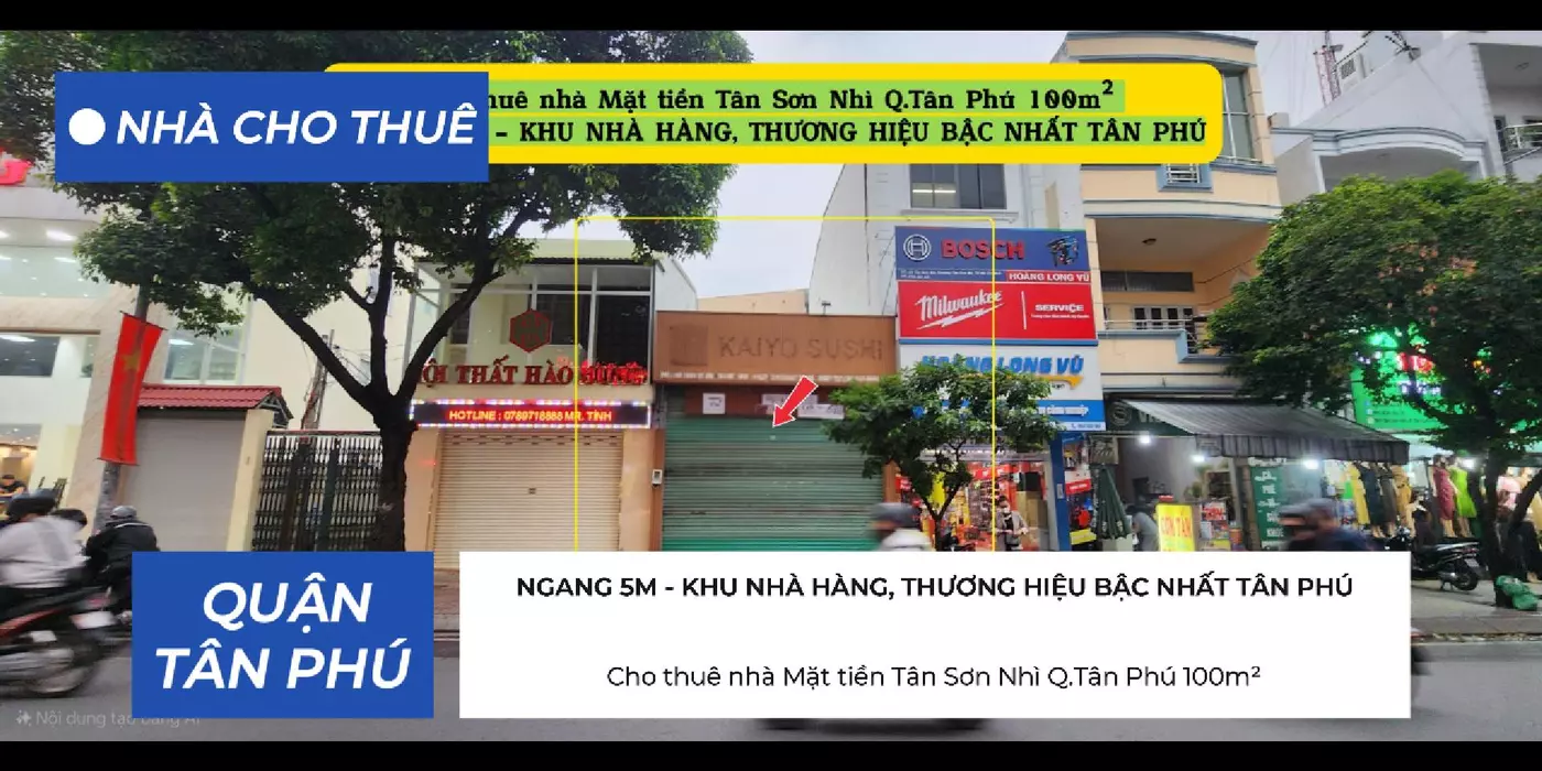 Cho thuê nhà Mặt tiền Tân Sơn Nhì Q.Tân Phú 100m² - KHU CỰC SẦM UẤT
