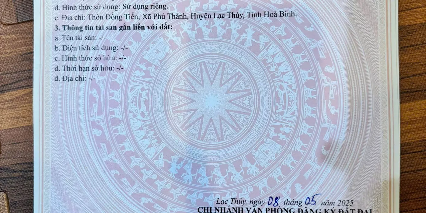 🚨 Đất sổ đỏ giá chỉ 5 triệu/m² – cơ hội hiếm tại lạc thủy