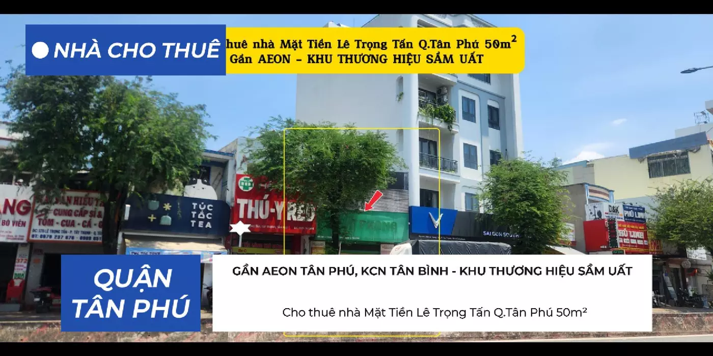 Cho thuê nhà Mặt Tiền Lê Trọng Tấn Q.Tân Phú 50m²,17Triệu - Gần AEON
