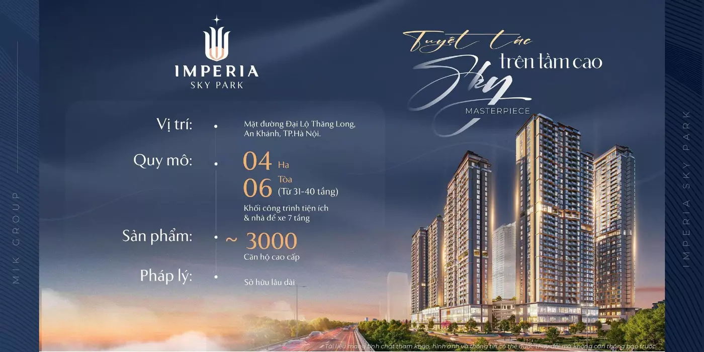 CĂN HỘ CAO CẤP HIẾM HOI KHU TÂY HÀ NỘI – IMPERIA SKY PARK NAM AN KHÁNH