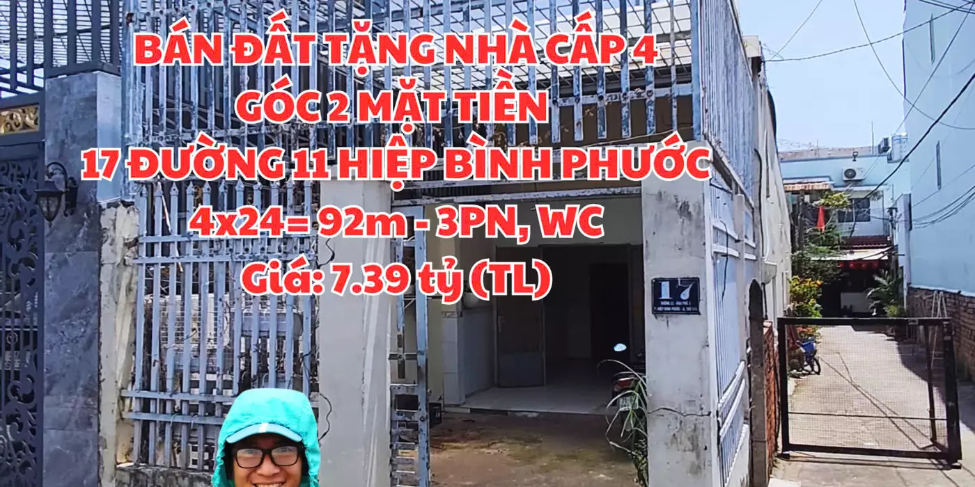 Bán Nhà Góc 2 Mặt Tiền Đường Số 11 – Hiệp Bình Phước – TP Thủ Đức