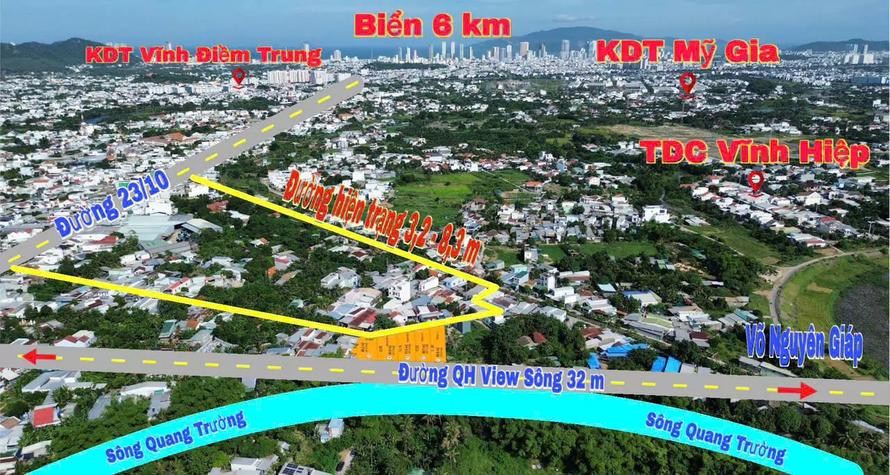 Đất View Sông Vĩnh Hiệp – 90m² Ngang 7m – Ô Tô Tới Nơi – 2.29 Tỷ