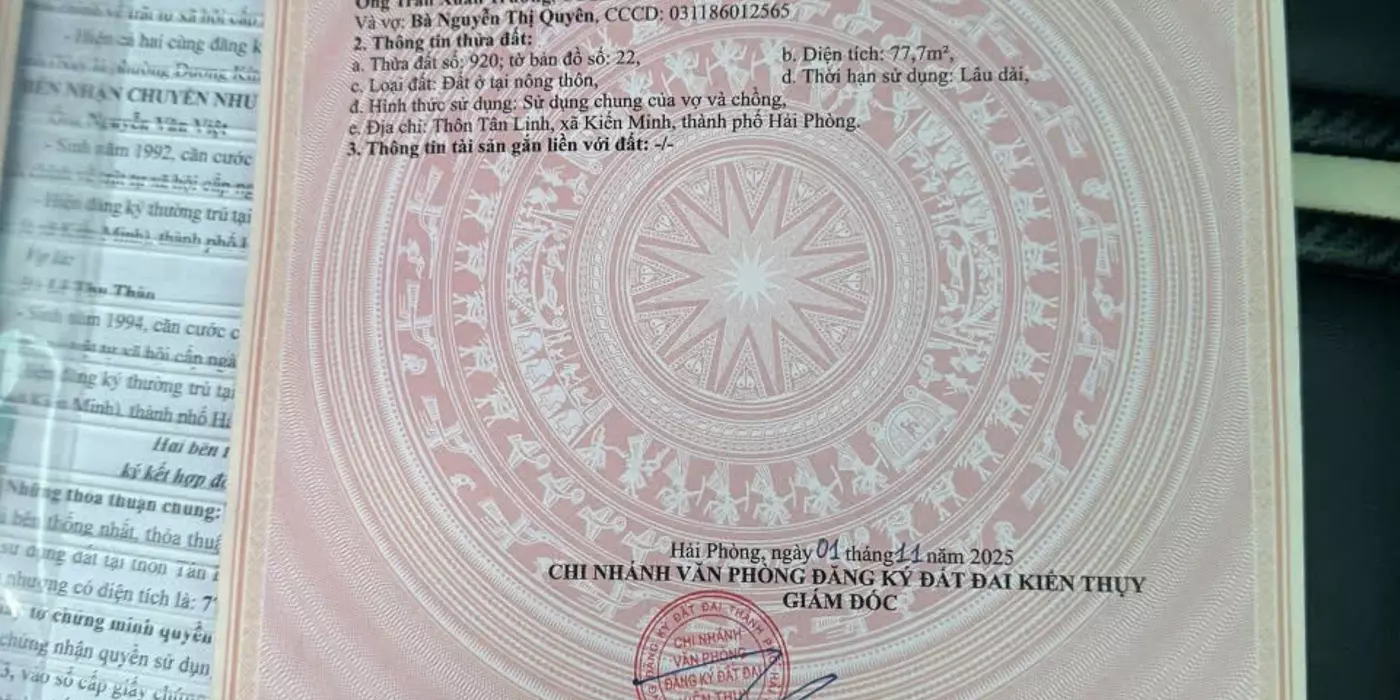Bán đất sát Chợ Gốc Đa Minh Tân Kiến Thụy chỉ  9xx triệu - ZALO 0567 222 555