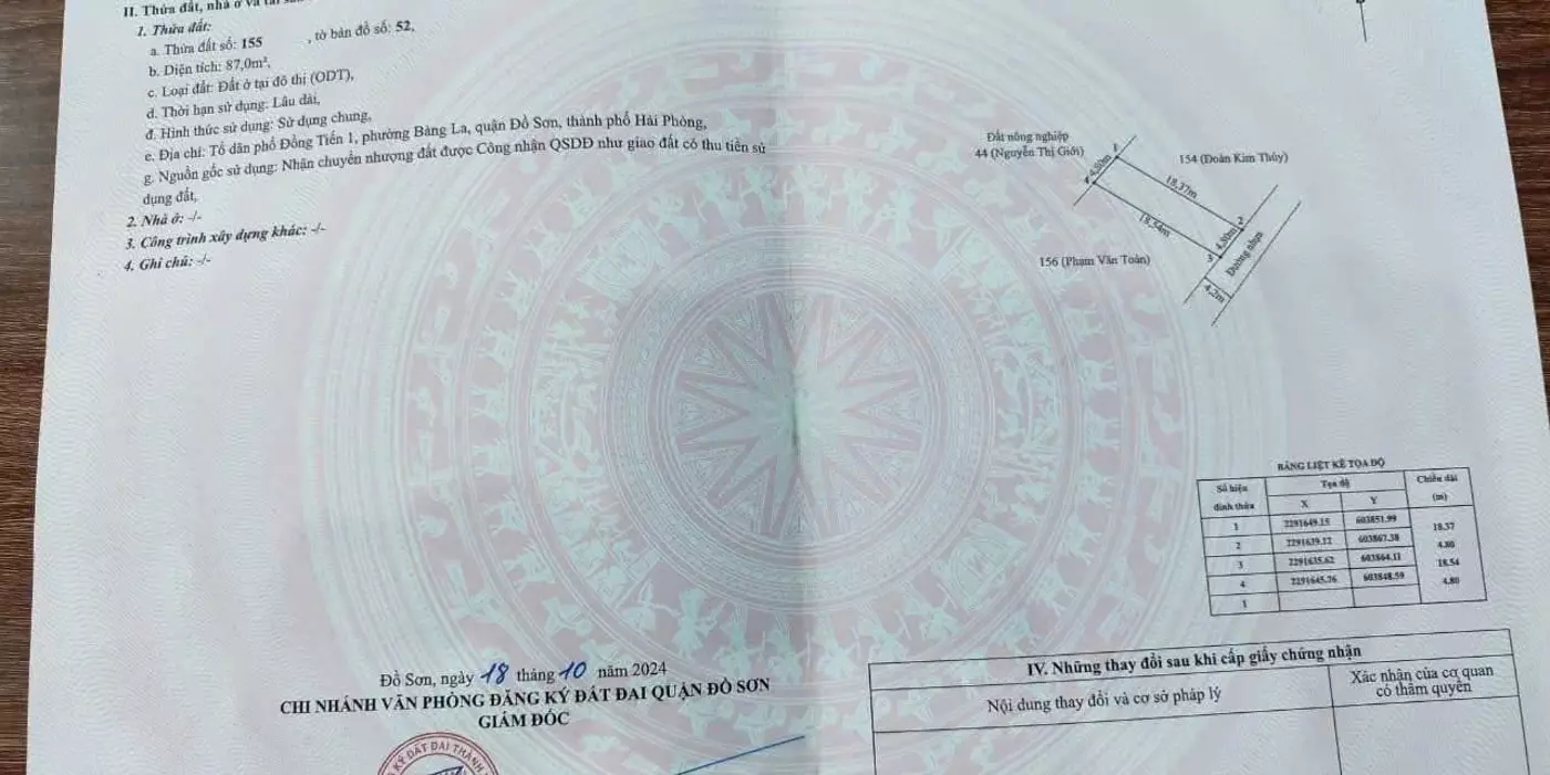 Bán đất mặt đường nhựa tại Bàng La, Đồ Sơn - Chỉ hơn 10 triệu/m2 - ZALO 0567 222 555