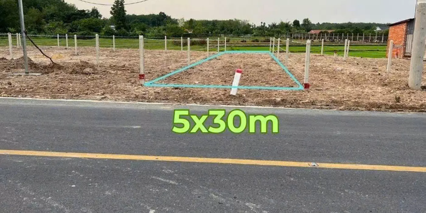 Bán 4 lô đất thổ cư mặt tiền tỉnh lộ 7, xã An Nhơn Tây dt 150m2 giá 1,98 tỷ 1 lô