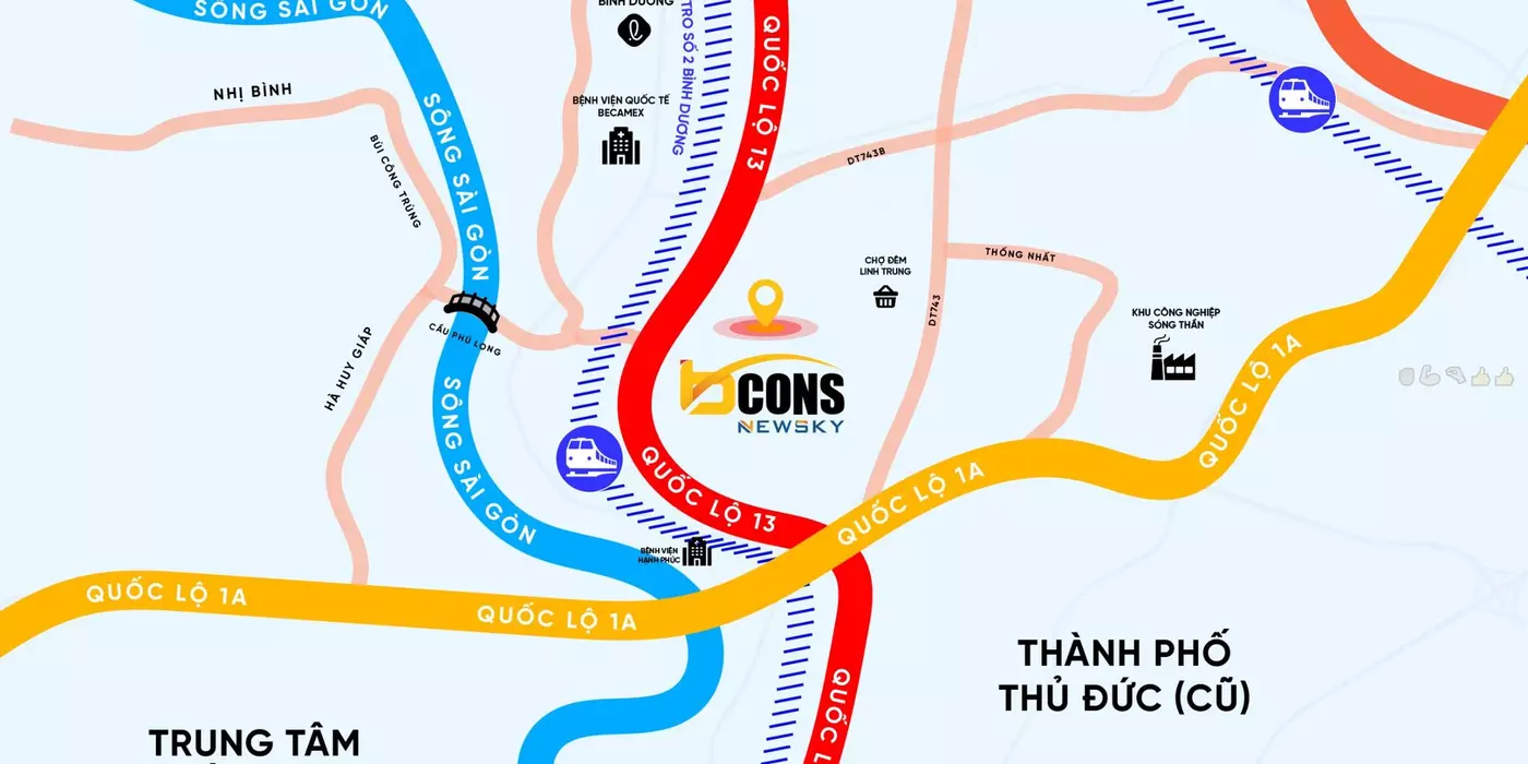 Căn hộ Bcons Newsky 55m2 Mặt tiền ql13