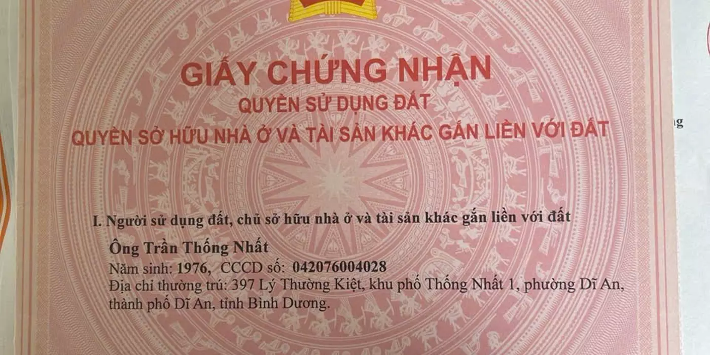 CẦN BÁN ĐẤT THỬA ĐẤT 94m2 KHU NHÀ Ở LÊ  PHONG TÂN BÌNH- KHU PHỐ THỐNG NHẤT 1 – PHƯỜNG DĨ AN, TP.