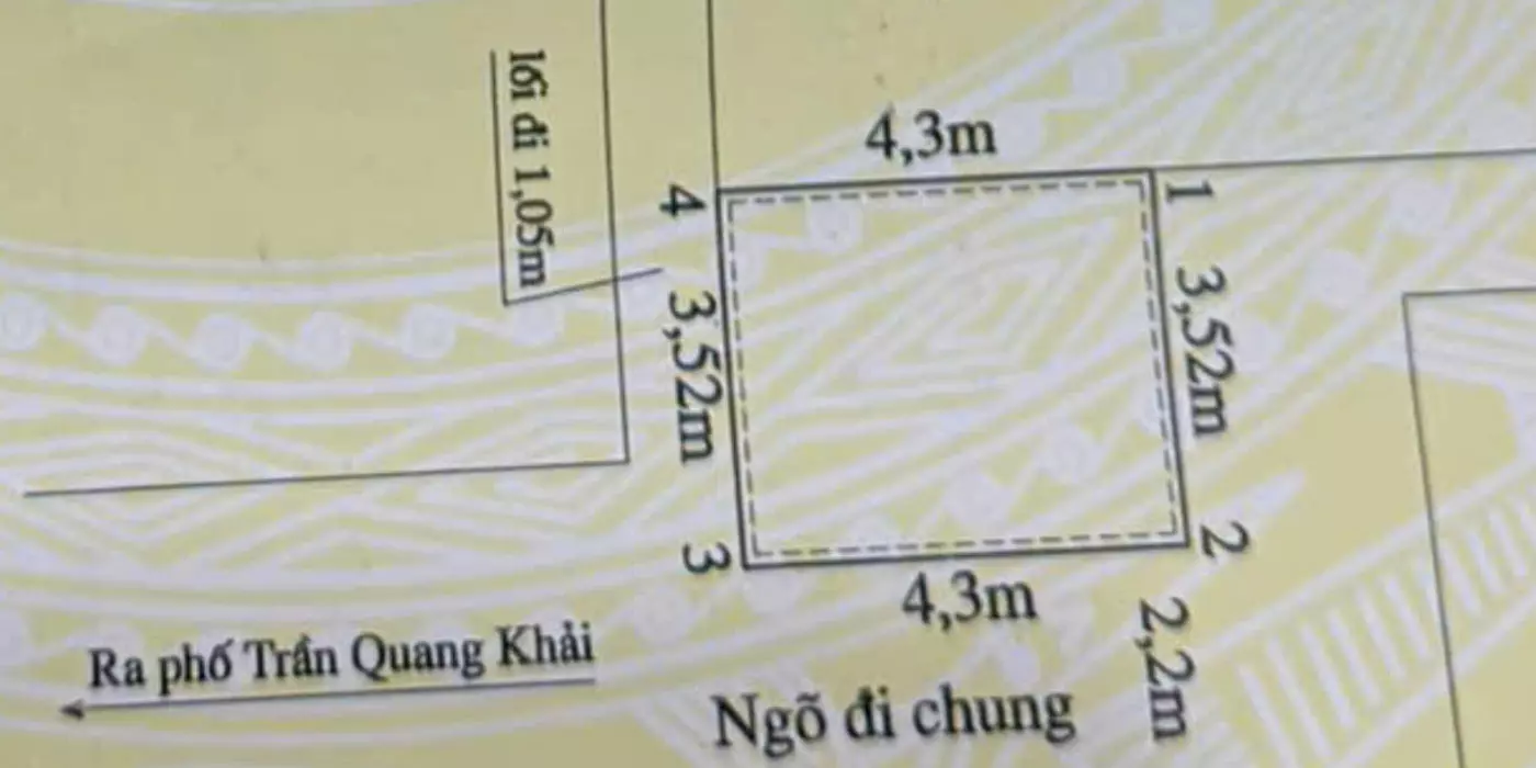 BÁN NHÀ 4 TẦNG SAU TRẦN QUANG KHẢI – NGÕ Ô TÔ – GIÁ 1,65 TỶ