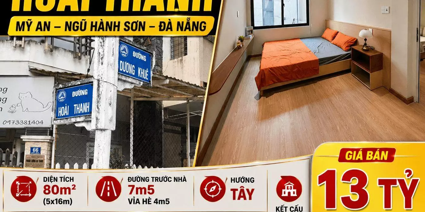 Chính chủ cần bán nhà Hoài Thanh - Chưa Qua Đầu Tư - Mỹ An Ngũ Hành Sơn - Giá Rẻ