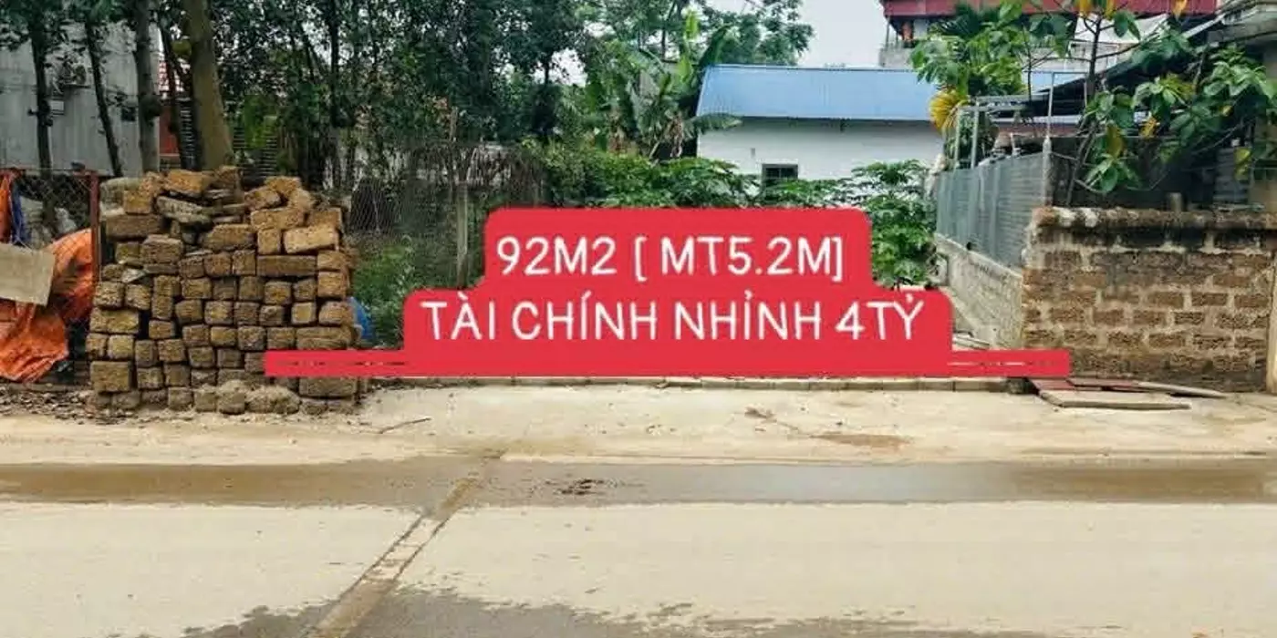 NHỈNH 4TỶ CÓ NGAY 92M2 BÁM ĐƯỜNG NHỰA LIÊN XÃ KINH DOANH XÃ HẠ BẰNG