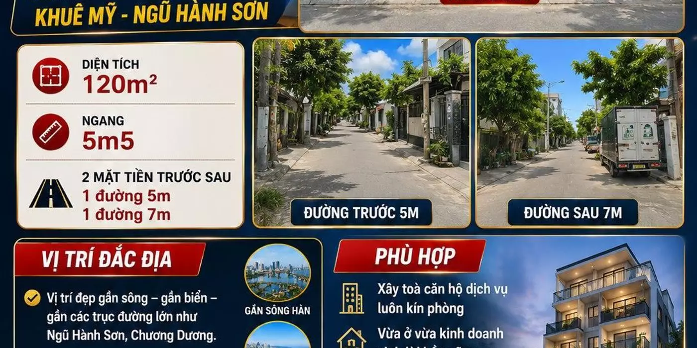 Chính chủ cần bán Lô Đất Hoàng Văn Hoè - 2 mặt tiền trước sau - 120 m2 - Giá chỉ 6 tỷ - Liên hệ