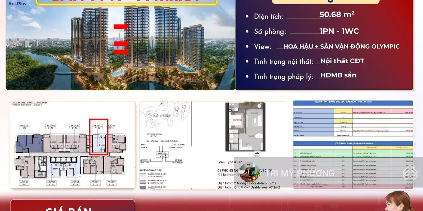Eaton Park - chỉ 790 triệu, công chứng, sang tên ngay - căn 1PN + tháp A4 + view Rạch Chiếc