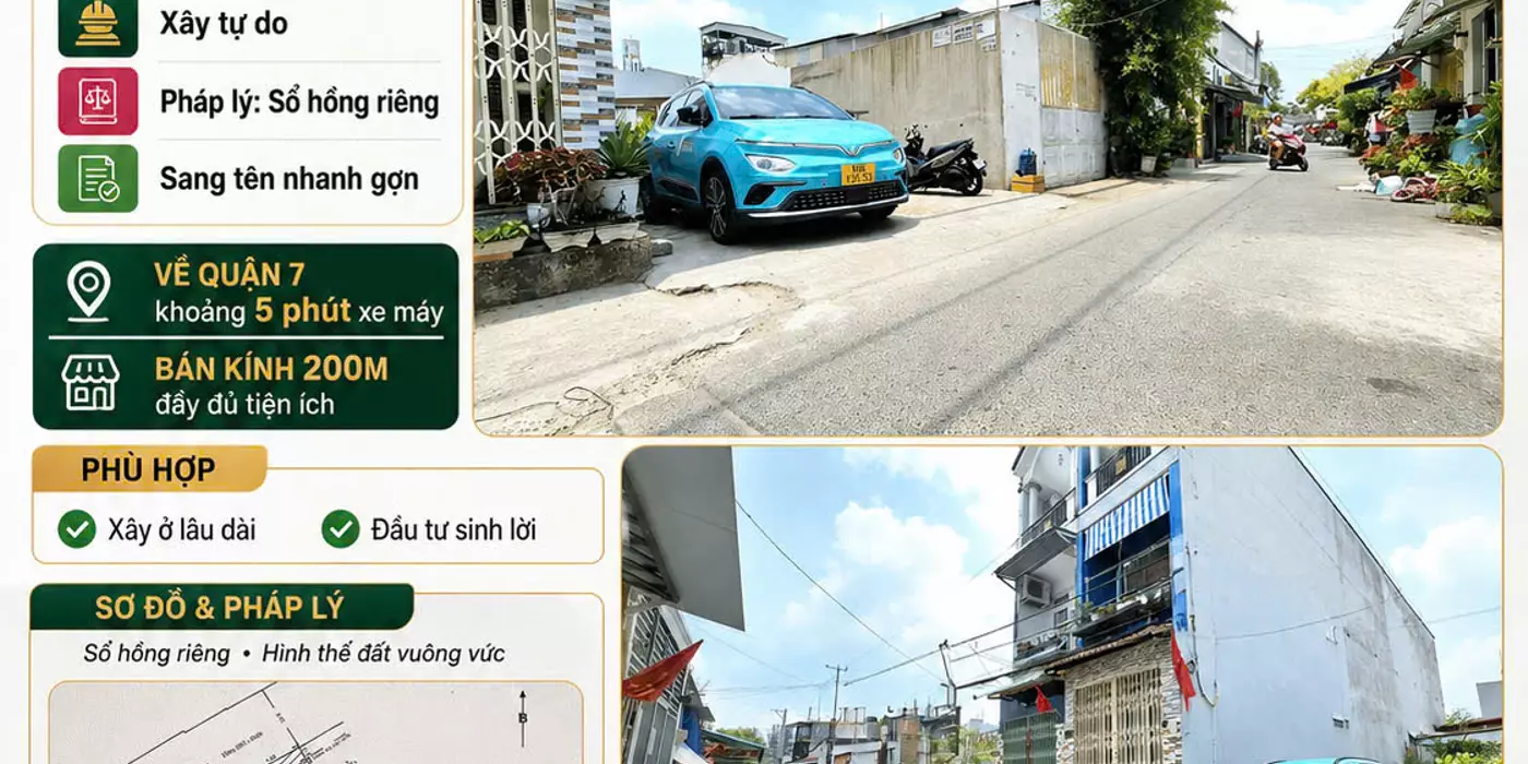 3 tỷ 950 CÓ NGAY LÔ ĐẤT HẺM XE HƠI 8m 5.5x15