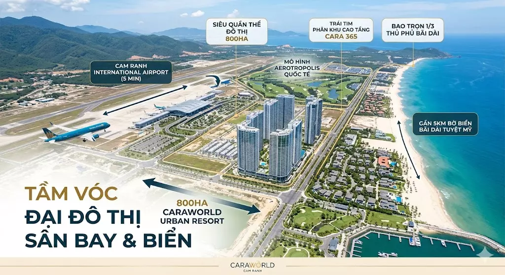 CARAWORLD CAM RANH: KHI ĐẠI ĐÔ THỊ SÂN BAY CẤT CÁNH TẠI THỦ PHỦ NGHỈ DƯỠNG BÃI DÀI