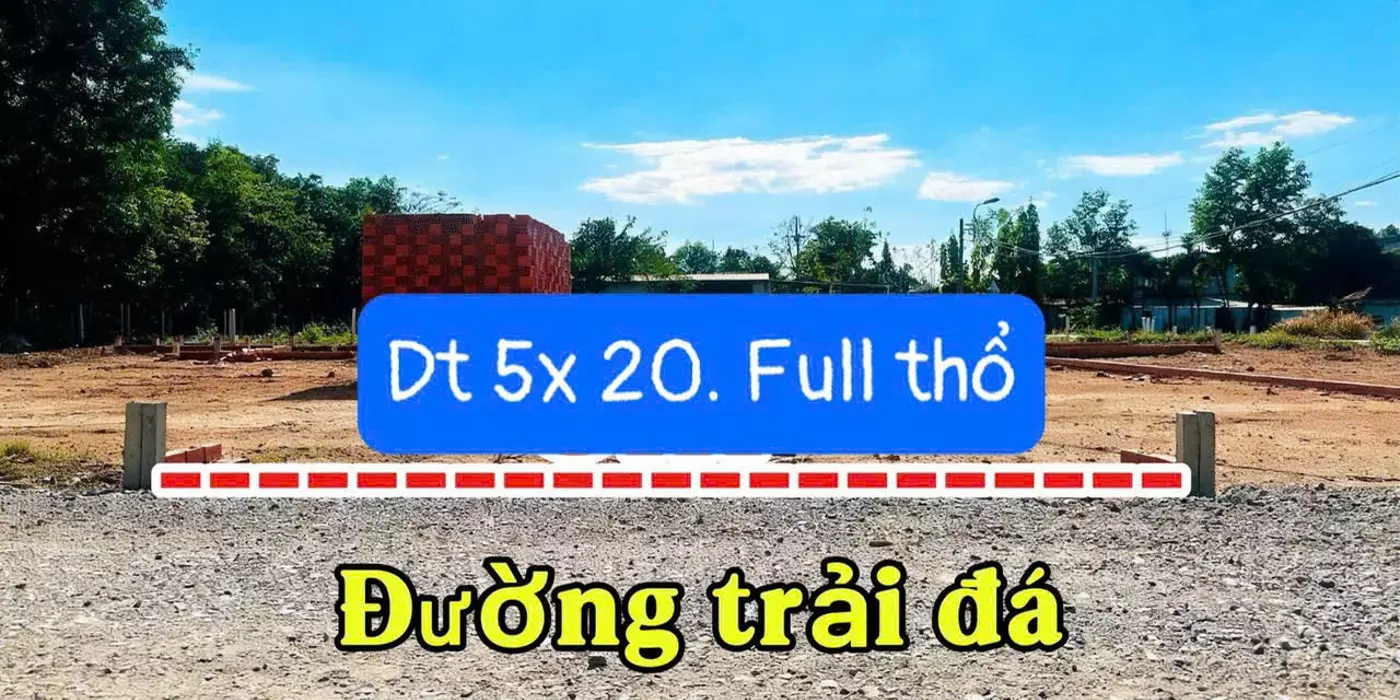 Bán nền thổ cư đường đá xanh xã Tân An Hội dt 100m2 giá 1,65 tỷ