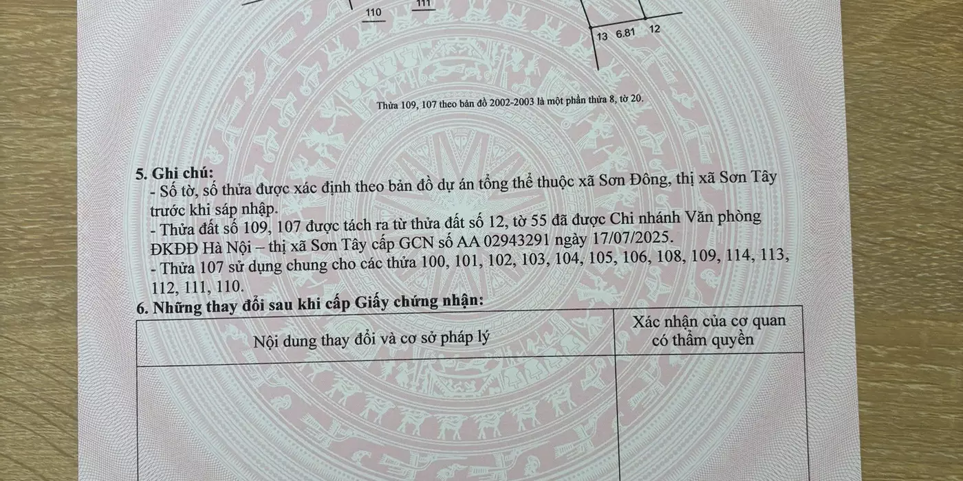 MẢNH ĐẤT VÀNG GIÁ F0 TẠI SƠN ĐÔNG, SƠN TÂY, HÀ NỘI. 100m2 full thổ, mặt tiền 6,8m
