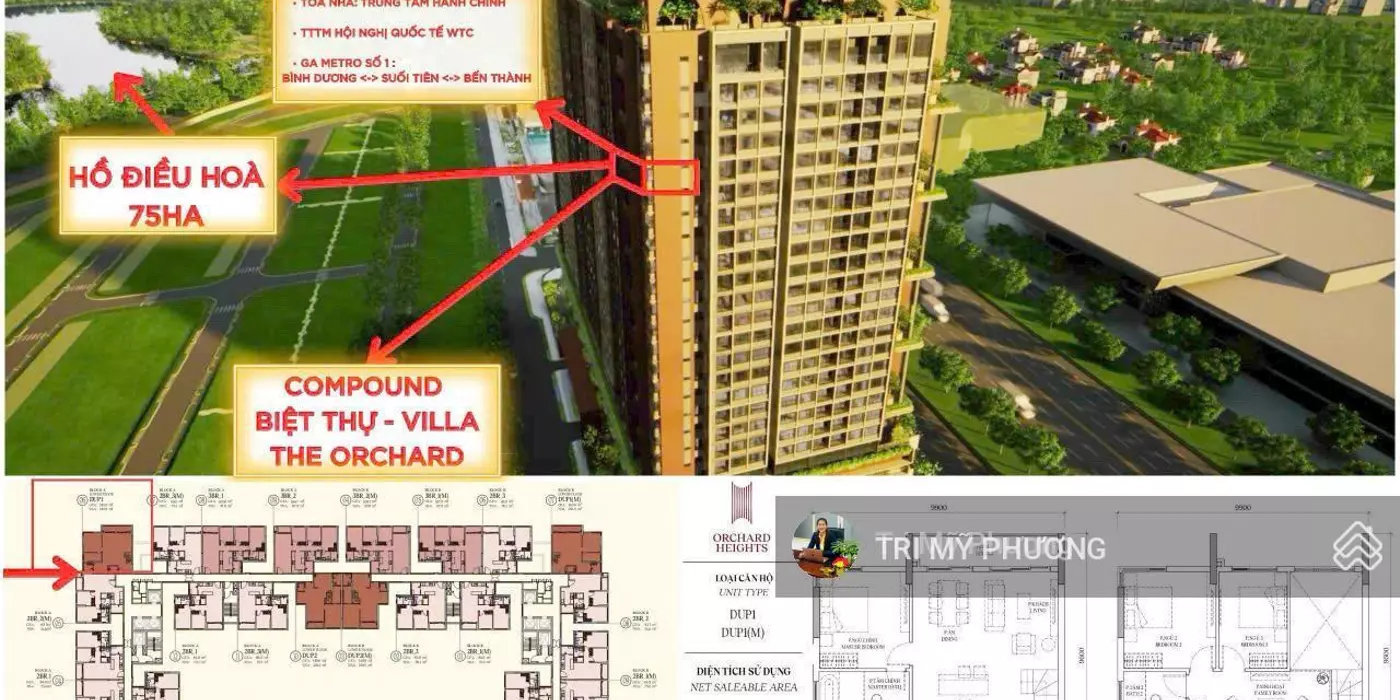 Orchard Heights - TT 2 tỷ 4 công chứng ngay - căn duplex thông cao 2 tầng, 3PN, rộng 150m2, view hồ