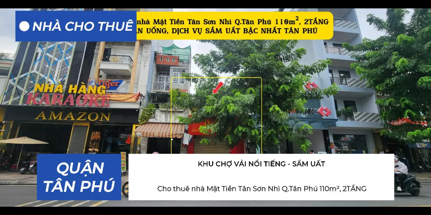 Cho thuê nhà Mặt Tiền Tân Sơn Nhì Q.Tân Phú 110m², 2TẦNG, KHU ĂN UỐNG, DỊCH VỤ SẦM UẤT